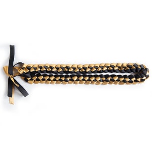 Black & Gold Ribbon Lei for Graduation, Special Events