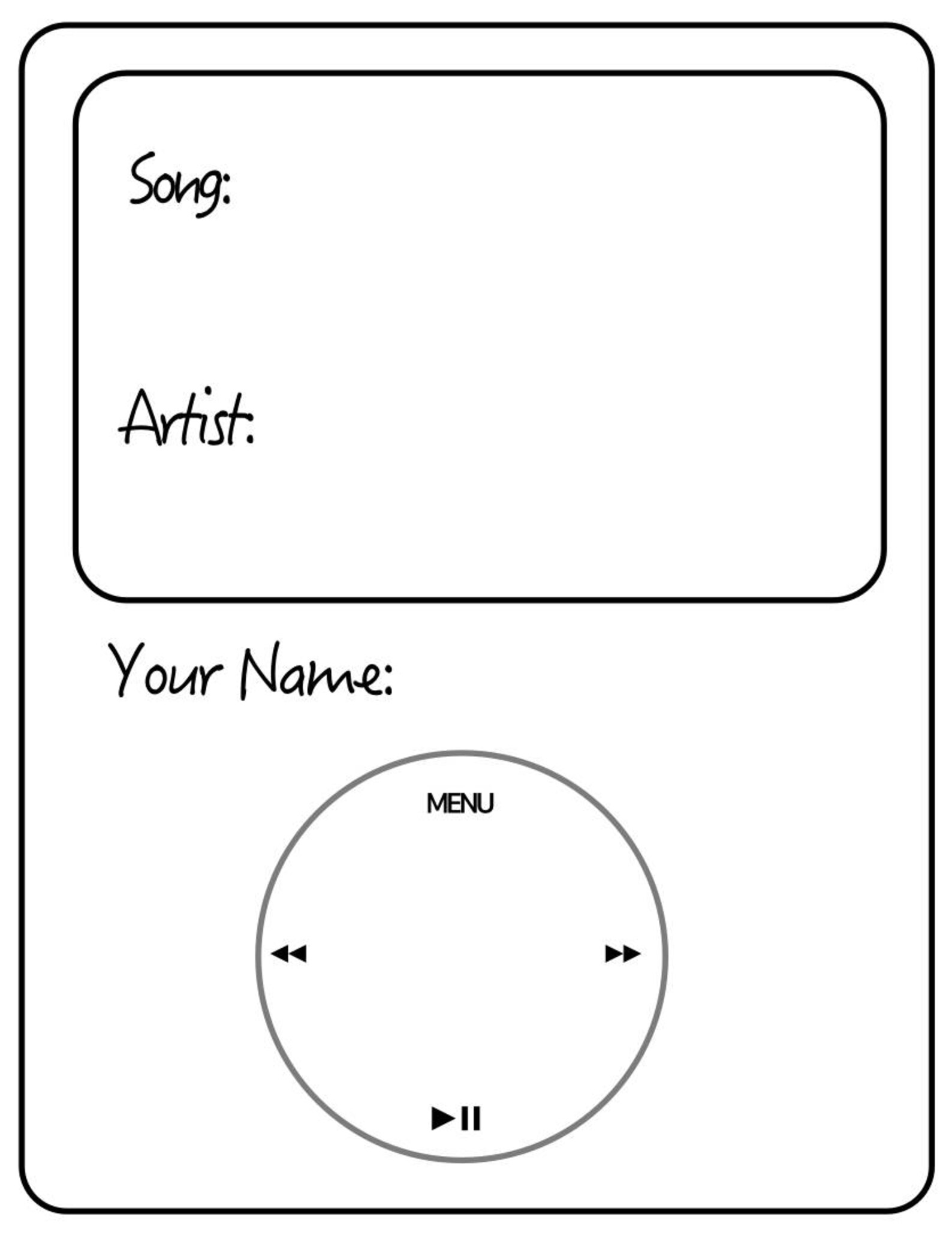 Sheet of 12 Karaoke DJ Song Request Cards Ipod Music Etsy