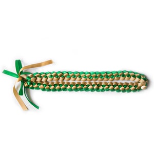 Green & Gold Ribbon Lei for Graduation, Special Events