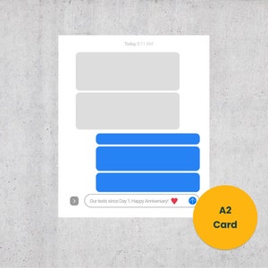 Zrzut ekranu iPhone'a iMessage Wiadomości tekstowe - Szczęśliwej rocznicy, miłości, związku - Pusta kartka z pozdrowieniami