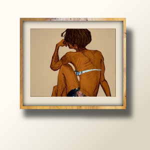 Life drawing - Jane with arm propped on knee  |  giclee print