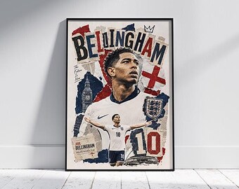 Poster di Jude Bellingham della nazionale inglese / Stampabile della nazionale inglese (Download digitale)