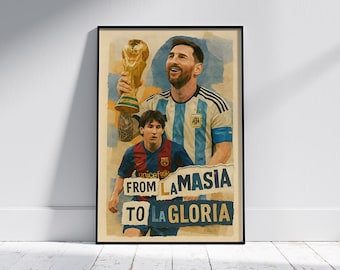 Lionel Messi Collage Poster: Från La Masia till VM (digital nedladdning)