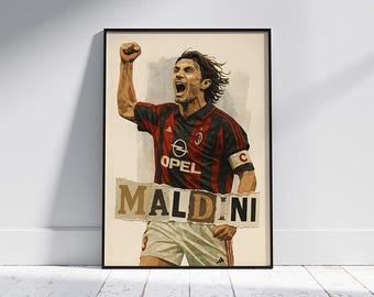 パオロ・マルディーニ直筆サイン入りACミラン 1988 ホームサッカー