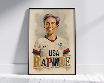 Megan Rapinoe Collage Kunst Druck: USWNT Feministisches Dekor (Digitaler Download)