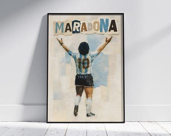 Diego Maradona Digital Poster | Argentina Football Legend Wall Art