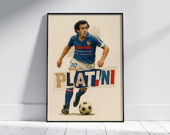 ミシェル・プラティニ フランスサッカー伝説のアートプリント - Etsy 日本