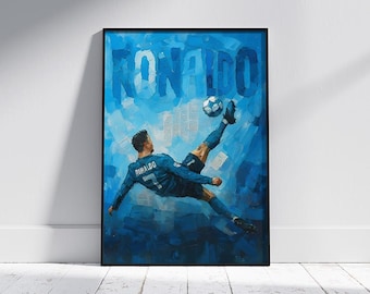 Cristiano Ronaldo Poster | Ronaldo Bicycle Kick Wall Art |  Digital download