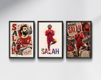 Pacchetto di poster di Mohamed Salah / Stampe del Re Egiziano del Calcio (Download Digitale)