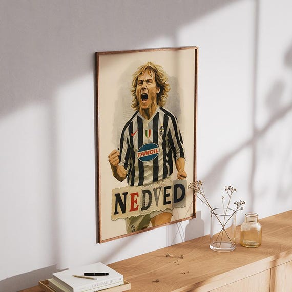 Pavel Nedved Digital Poster | Juventus Legend Football Wall Art