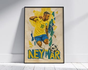 ネイマール ブラジル代表ポスター | サッカーウォールアート（デジタル