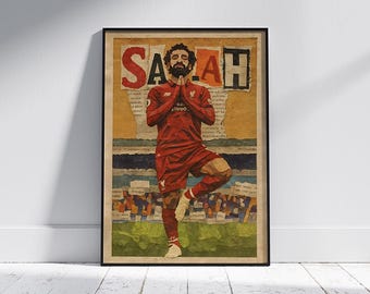 Mohamed Salah Collage Kunst Druck: Fussball Star des Fussballs (Digital Download)
