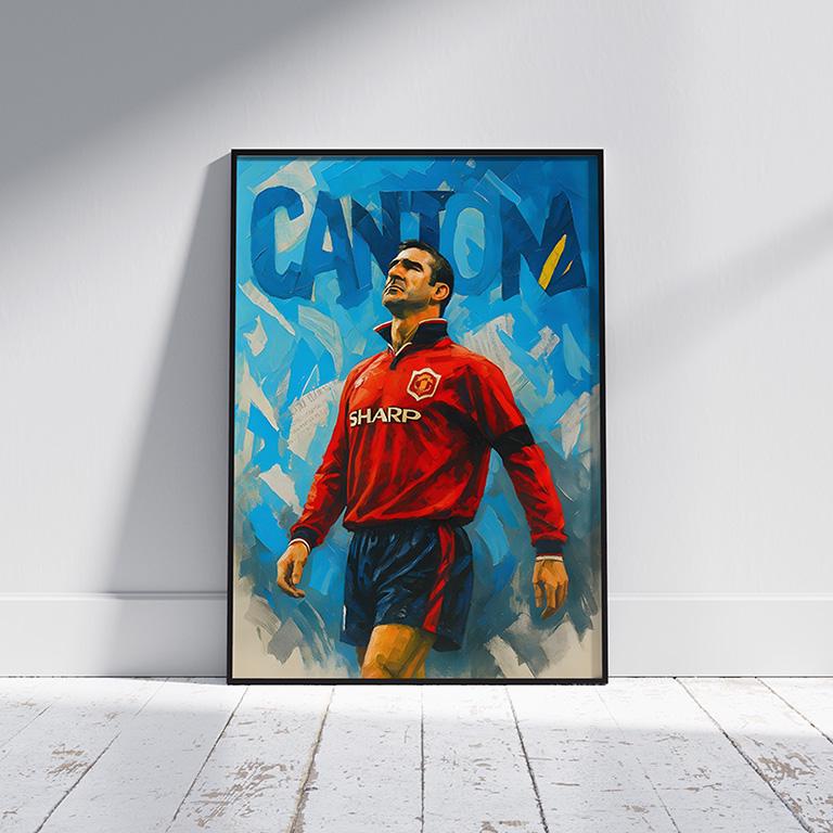Poster Géant Éric Cantona – époque Manchester United, Légende Du Foot