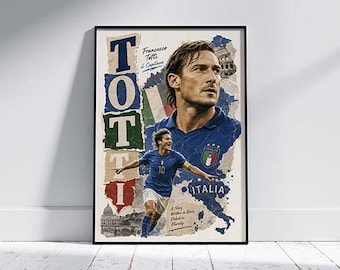 Poster di Francesco Totti Italia / Leggenda del calcio italiano stampabile (download digitale)
