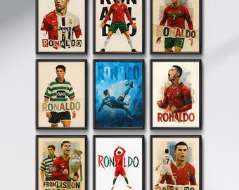 Pacchetto poster di Cristiano Ronaldo / Set di 9 stampe digitali
