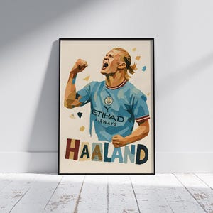 Erling Haaland Collage Poster - Modern Mixed Media Digital Art, soccer Wall Print, Football Star Decor - Haaland Fan Gift