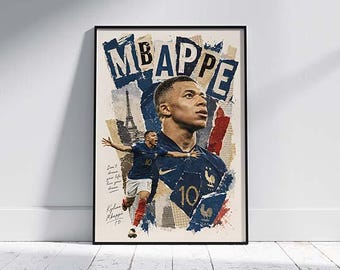 Poster di Kylian Mbappé / Leggenda del calcio francese - Stampabile (Download digitale)