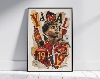 Poster di Lamine Yamal / Leggenda del calcio spagnolo (stampabile, download digitale)