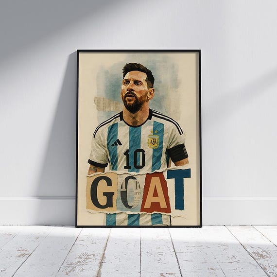 Football Legends Poster Set: Torn-paper Collage Art (digital
