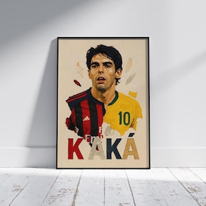 Kaká Collage Poster | Fabric-Style Digital Art | Brazil Legend | Kaka Wall Art Printable | Modern Football Decor | Kaka Fan Gift