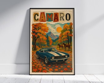 1969年式シボレー カマロ Z28 RS クラシックマッスルポスター 24x36