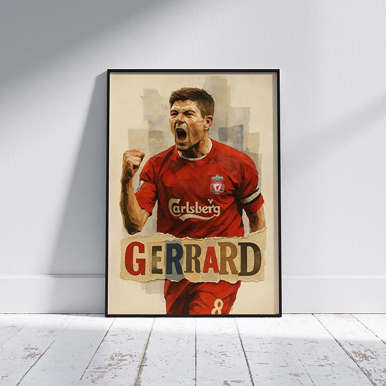 【レア美品】リヴァプールFC ジェラード アートポスター(額装付き) Gerrard wall art - Etsy 日本