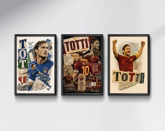 Pacchetto di poster di Francesco Totti / Stampe digitali per pareti dell'AS Roma e dell'Italia (download digitale)