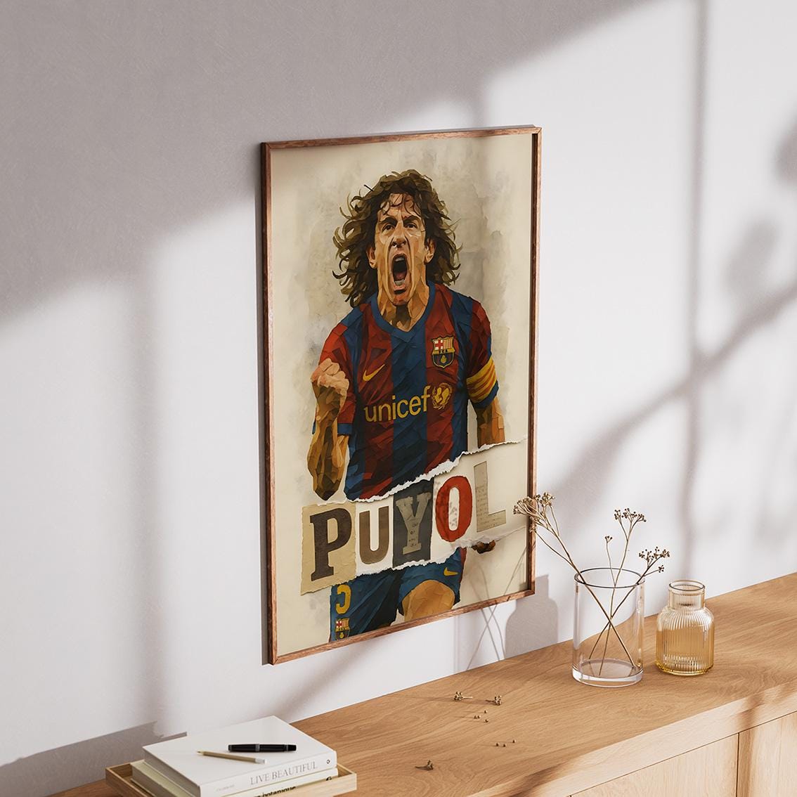 Carles Puyol Poster | Digital Collage | Barcelona Wall Art