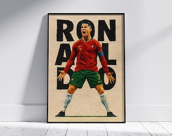 Cristiano Ronaldo Digital Collage Poster | Portugal Legend Wall Decor | Digital Download