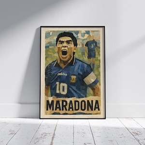 Diego Maradona Digital Poster – Vintage Torn Paper Style | Argentina Football Legend | Digital Download Wall Art | Printable Soccer Gift