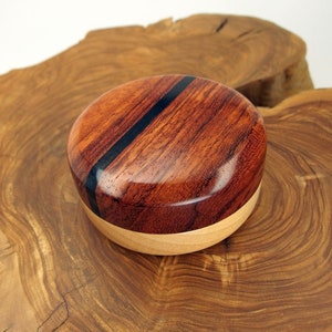 Handcrafted Bubinga Trinket Box: Exotic Wood Jewelry Keepsake