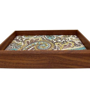 Fine Wallet Tray in Exotic Wood Aformosa. Tray for Keys Wallet. 9.5" x 6.75" x 1.75". Dresser Box.
