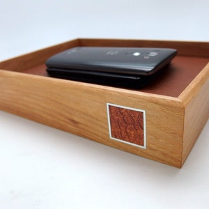 Stylish Luxury Valet Box. Tray for Keys Wallet. 9.75&quot; x 7.5&quot; x 2&quot;. Dresser Box.