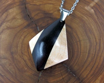 Artisan Carved Necklace Wood Pendant Wooden Minimalist Pendant Modern Necklace Boho Artisan Natural Necklace Kite Pendant Kite KNLME