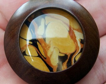 Hand-Marbled Art Fridge Magnet