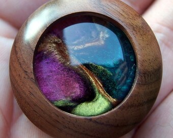 Handcrafted Designer Fridge Magnet: Original Resin Art.