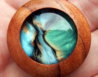 Handcrafted Designer Fridge Magnet: Original Resin Art. Favorite.