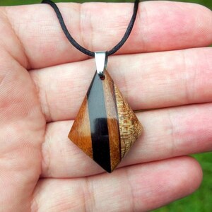 Artisan Exotic Wood Kite Pendant Necklace: Handcrafted Boho Jewelry