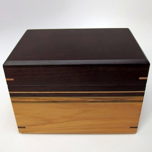 Handcrafted Exotic Hardwood Keepsake Box with Velvet Interior
