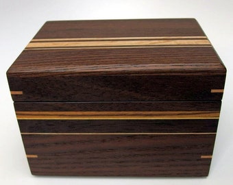 Handcrafted Exotic Hardwood Keepsake Box: Velvet Lined Memory Box