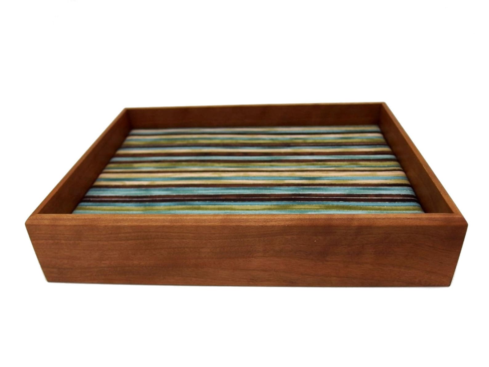 Keys and Wallet Tray Handmade From Mahogany. Quality Upholstered Wooden