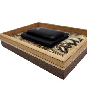 Men's Valet Tray. Handcrafted Stylish Valet Tray. Wooden Tray. 9.75" x 7.25" x 2"