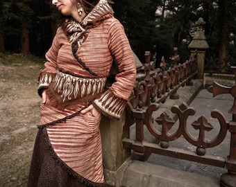 Tribal Coat Jacket, Tribal Winter Clothing, Tribal Jacket, Boho Winter Coat, Gypsy Coat, Khadi Jacket With Belt, Ethnic Warm Coat, Plus Size