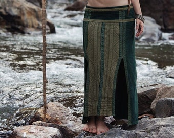 Tribal Fusion, Celtic Clothing, Organic Hemp, Tribal Skirt, Comfy Boho Skirt, Hippie Skirt, Native American Style, Psychedelic, Nomadic