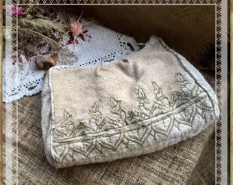 Make up Cosmetic Jewelry Toiletry Storage Travel Bag with small pockets  Case Natural Earthy eco friendly Tribal
