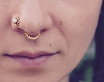 Big Gold Tribal Septum piercing Nose ring