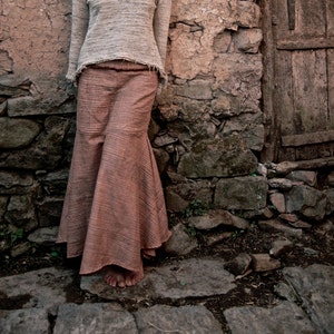 Langer Rock für Frauen, Khadi Kleidung, handgewebter Baumwollrock, Boho Maxirock, Stammeskleidung, Festival ethnischer Rock, Hippierock, rustikal