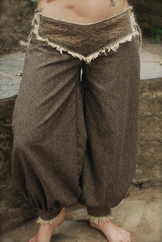 Pantaloni celtici Pantaloni Aladino Pantaloni di lana | Etsy Italia