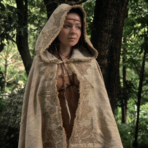 Wool Cloak With Hood, Medieval Cloak, Fairy Cloak, Celtic Clothing, Fantasy Cloak, Viking Clothing, Hooded Poncho, Druid Cloak, Larp Cloak