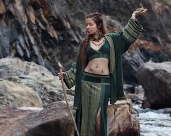 Outfit Hippie, Elven Clothing, Viking Clothing, Native American Style Jacket, Hemp Cardigan, Tribal Clothing, Earthy Clothing